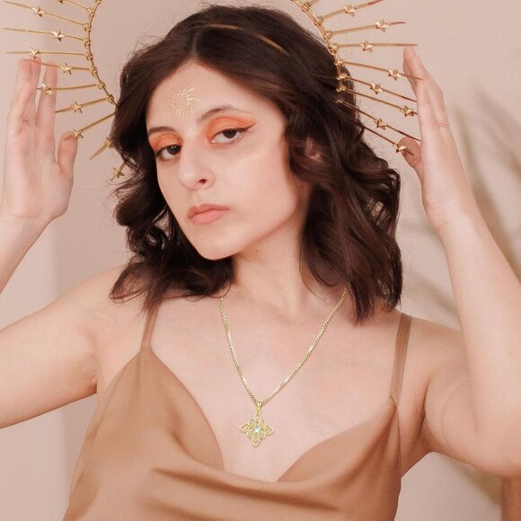 Pentagram Sun Moon Celtic Witches Knot Sterling Silver Wiccan Amulet Necklace fo - Picture 5 of 7